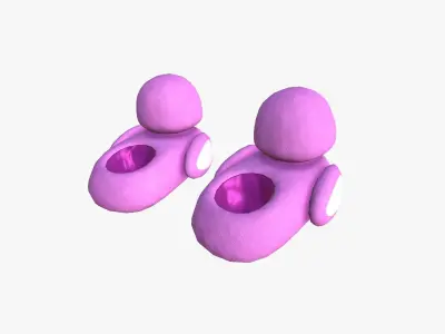 Slippers J03 Pink Bird - Costume Character Design Low-poly 3D model