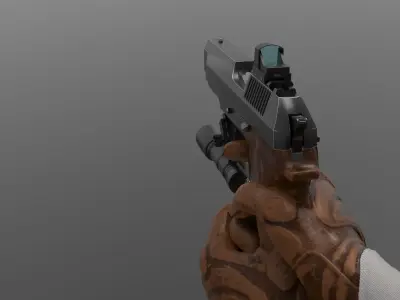 Pistol 93R  Fps - Tps Low-poly 3D model