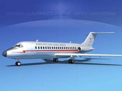 Douglas DC-9-20 Americans Airlines 3D model