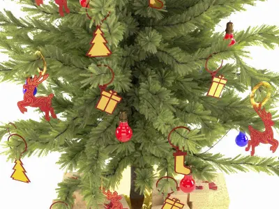 Decorated Christmas Tree Free 3D model