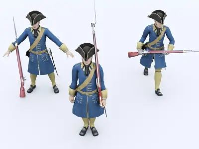 Swedish infantryman1709 Low-poly 3D model