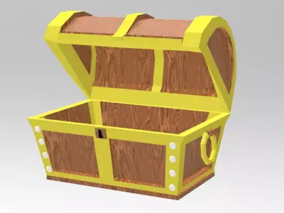 Treasure Box Low Poly Low-poly 3D model