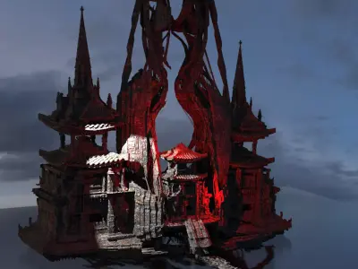 Ninja scroll underground Oni temple 3D model