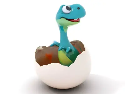 Dino Eggshell Surprise model pack Low-poly 3D model