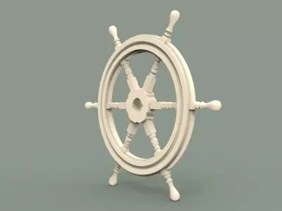 Wooden rudder 3D model