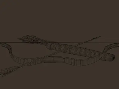 Bow and arrows Free low-poly 3D model