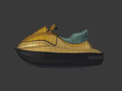 Cartoon Jet Ski Low-poly 3D model