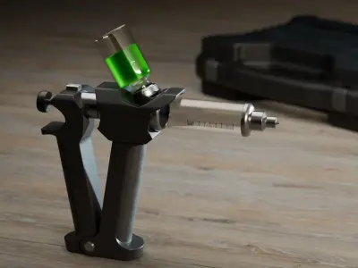 serum injection kit Low-poly 3D model