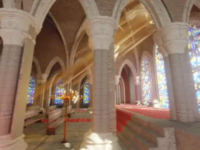 Church cathedral Low-poly 3D model
