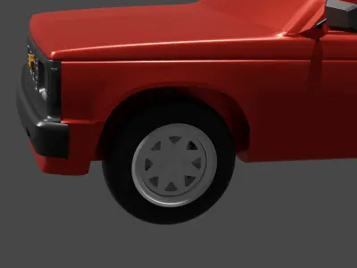 Chevrolet S10 1990 Pickup Single Cab Long Bed High Poly  3D print model