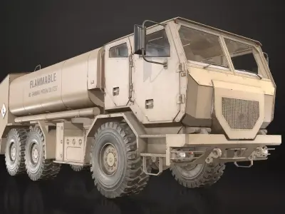 Military Truck V2 - Tanker Low-poly 3D model
