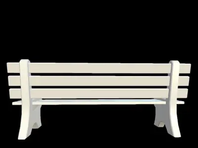 Bench Low-poly 3D model 14