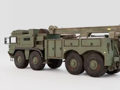 British MAN SVR 8x8 Recovery Truck VR AR Low Poly Game Ready Low-poly 3D model