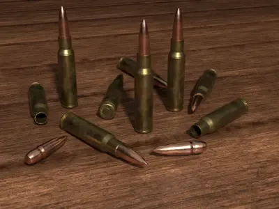 308 bullet Low-poly 3D model