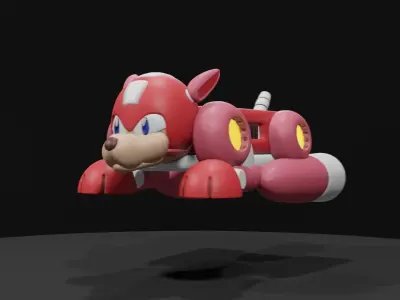 Rushjet sonic hedgehog Low-poly 3D model