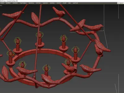 DOVE CHANDELIER  BIRD 9  IMPERIUMLOFT Low-poly 3D model