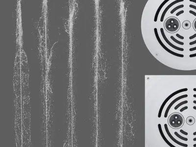 Sidewalk fountain model and Animated 3D model