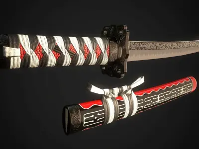 Tanto 02 Low-poly 3D model