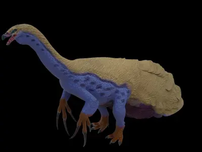 Therizinosaurus dinosaur Low-poly 3D model