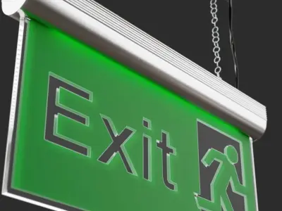 Exit Sign Low-poly 3D model