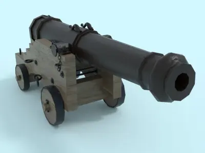 Colubrina Cannon 32lb Low-poly 3D model