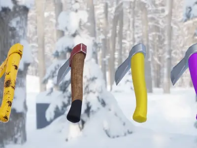 Axe Hatchet Low-poly 3D model