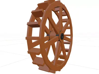 Paddle wheel basemesh - rdy for texturing Free low-poly 3D model