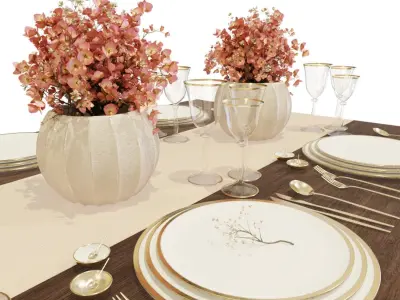 Table Setting Decoration Free 3D model
