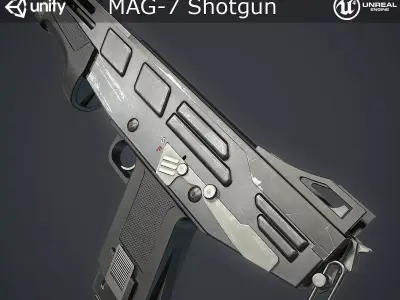 Mag-7 Shotgun Low-poly 3D model