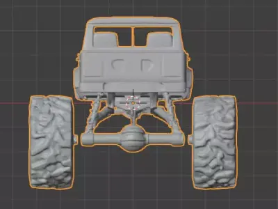 High-Poly Monster Truck  3D print model