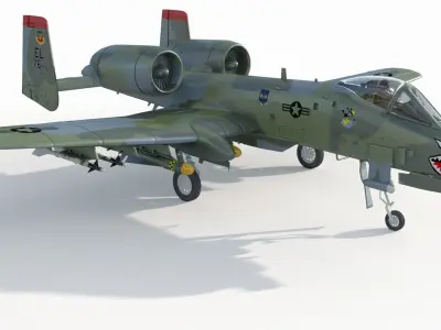 A-10 lightning military jet 3D model