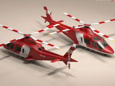 AW109 air ambulance 3D model