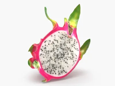 Half Dragon Fruit 01 Color 2 3D model