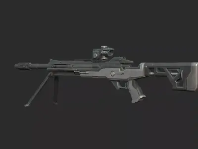Futuristic Sci-Fi Style Sniper Rifle 3D model