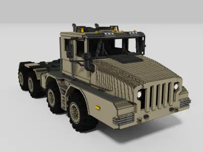 Voxel MZKT Volat Truck 741350 Low-poly 3D model