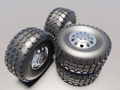 3D model of wheel from off-road truck 3D model