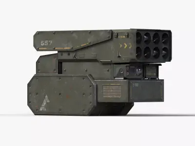 Multiple rocket launcher PBR Game ready Low-poly 3D model