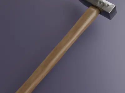 5 Black White Hammers Low Poly PBR Tool Pack Low-poly 3D model