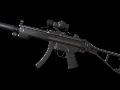 MP5 A3 - Game Ready Low-poly 3D model