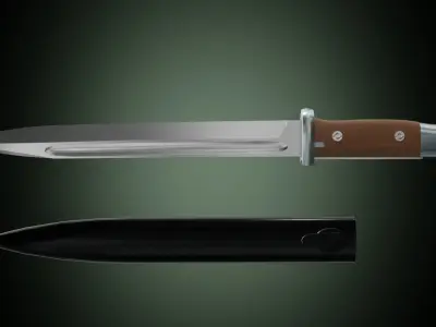 k98 bayonet Low-poly 3D model