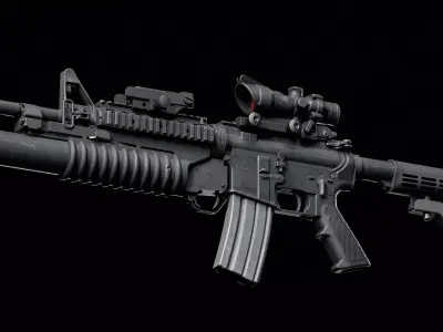 M4-M203 Low-poly 3D model