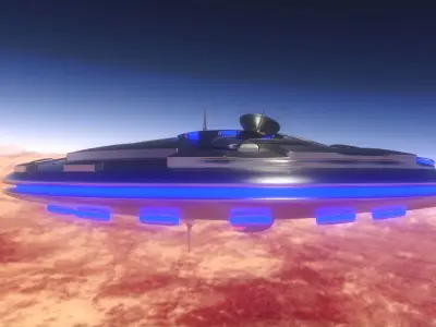 UFO with insides Low-poly 3D model