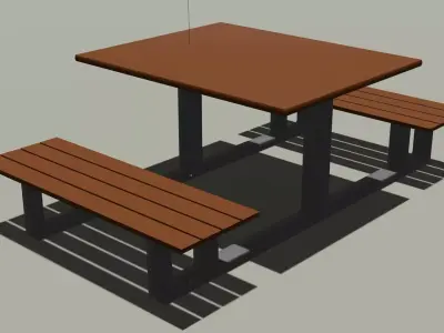 Picnic Table  Low-poly 3D model