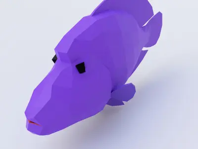 Napoleon fish low poly 3d model  Low-poly 3D model