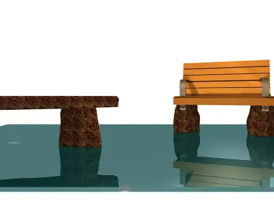 Stone Bench Free 3D model purchase