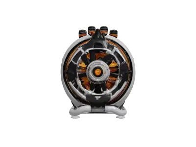 Futuristic Hoverbike Engine Model 3D model