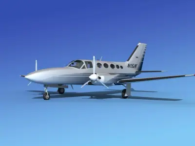 Cessna 414A Chancellor V13 3D model