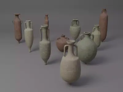Ancient roman amphorae Low-poly 3D model