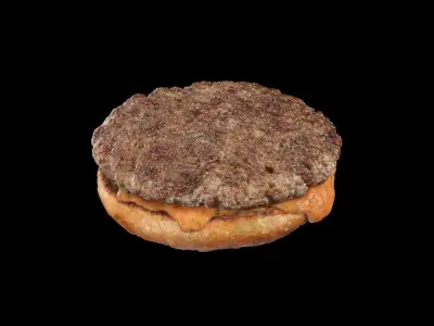 Burger with arugula 3D model