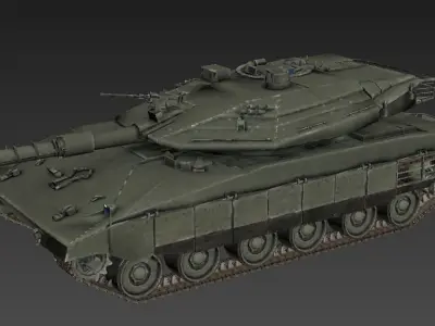 simple tank Low-poly 3D model get